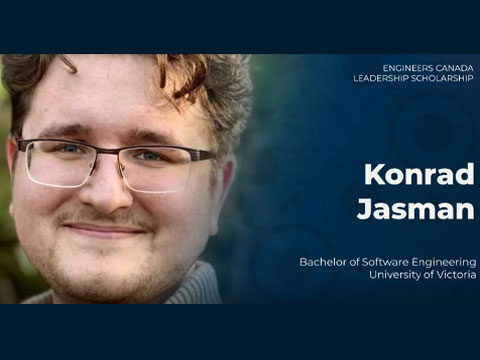 Congratulations to Konrad Jasman for the Engineers Canada Leadership Scholarship